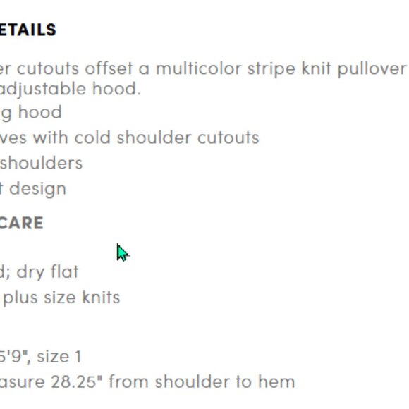 Cute Torrid Women's Plus Size Stripe Cold Shoulder Hoodie Knit Tunic- 6 6x 6xl - Picture 5 of 8